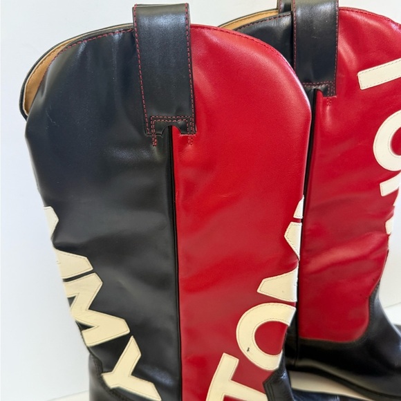 Vintage Tommy Hilfiger Red & Blue Logo Heeled Cowboy Boots ❤️💙 - Picture 3 of 11